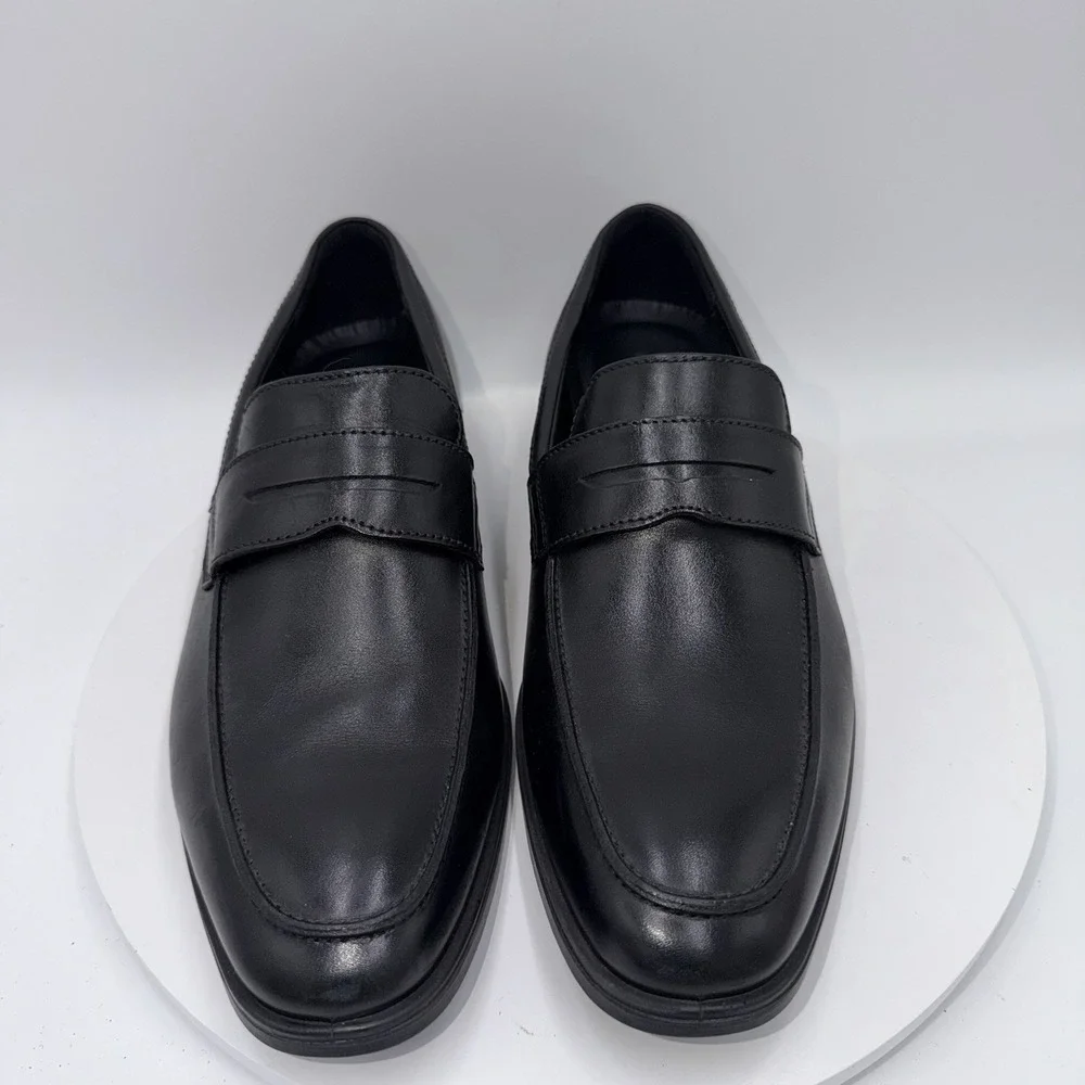 Ecco Men's Melbourne Penny Loafer Black Leather Dress Shoes Size 10 EU 44